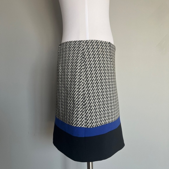 Tibi Mini Geometric Color block Houndstooth Black White Casual Career Skirt 4 S - Picture 5 of 13